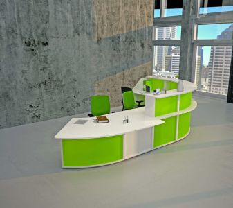 Banque accueil modulaire bois-plexiglas CELANGE